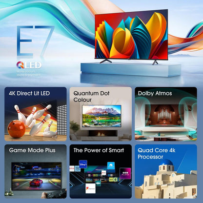 Hisense His 75E77NQ ( cm ( Zoll)) 190,5 cm (75") 4K Ultra HD Smart-TV Wi-Fi Svart 350 cd/m²