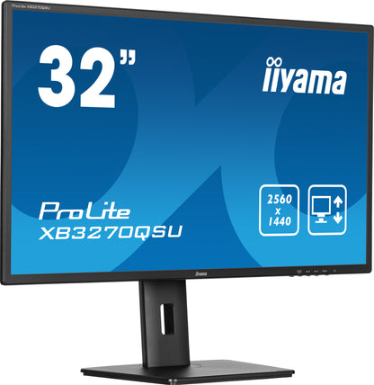 iiyama ProLite XB3270QSU-B1 platta pc-skärmar 81,3 cm (32") 2560 x 1440 pixlar Wide Quad HD LED Svart