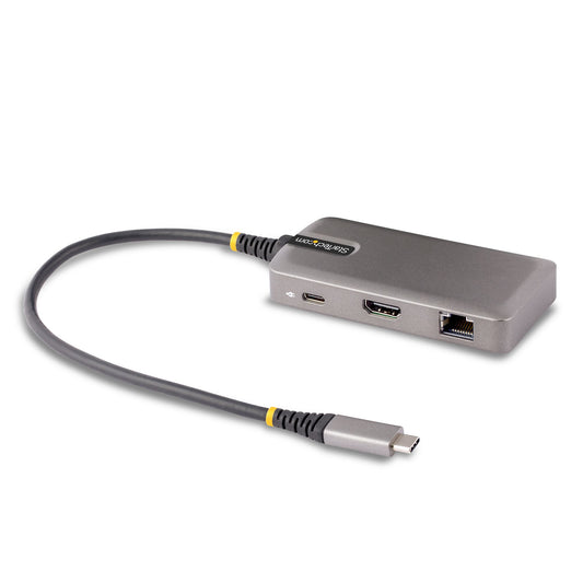 StarTech.com USB-C-multiportsadapter, 4K 60 Hz HDMI, HDR - 5 Gbps USB 3.0-hubb med 2 portar, 100 W pass-through-strömförsörjning, GbE, USB Type C-minidockningsstation, Windows/macOS/ChromeOS