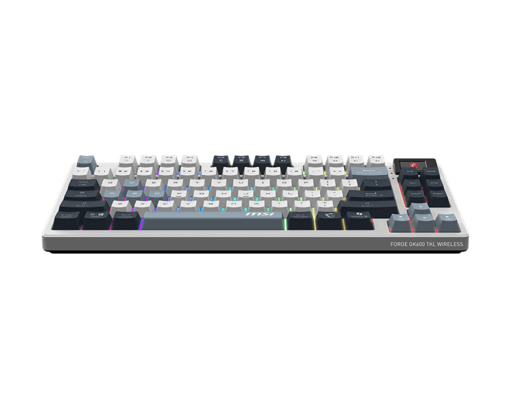 MSI FORGE GK600 TKL WIRELESS SKY tangentbord Spela USB + Bluetooth QWERTY Engelska (Storbritannien) Blå, Vit