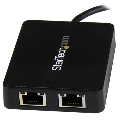StarTech.com USB-C till dubbel Gigabit Ethernet-adapter med USB-port (Type-A)