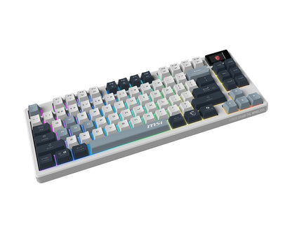 MSI FORGE GK600 TKL WIRELESS SKY tangentbord Spela USB + Bluetooth QWERTY Engelska (Storbritannien) Blå, Vit