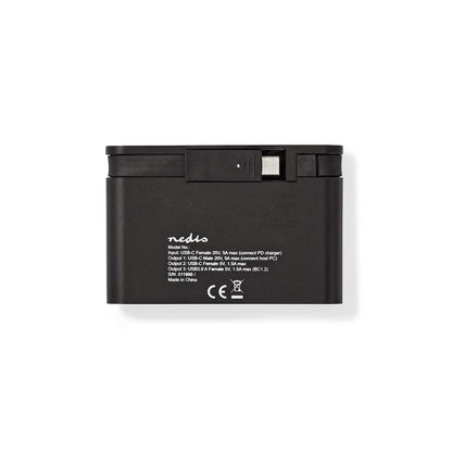 Nedis TCARF260BK dockningsstationer för bärbara datorer USB 3.2 Gen 1 (3.1 Gen 1) Type-C Svart