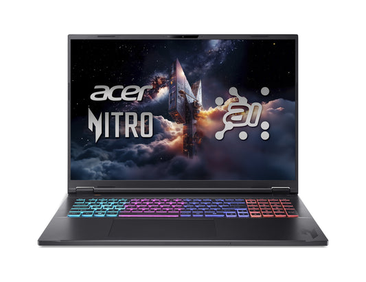 Acer Nitro 18 AI AMD AN18-61-R7SD AMD Ryzen AI 7 PRO 350 Bärbar dator 45,7 cm (18") WQXGA 16 GB DDR5-SDRAM 1 TB SSD NVIDIA GeForce RTX 5070 Ti Wi-Fi 6E (802.11ax) Windows 11 Home tyska Svart