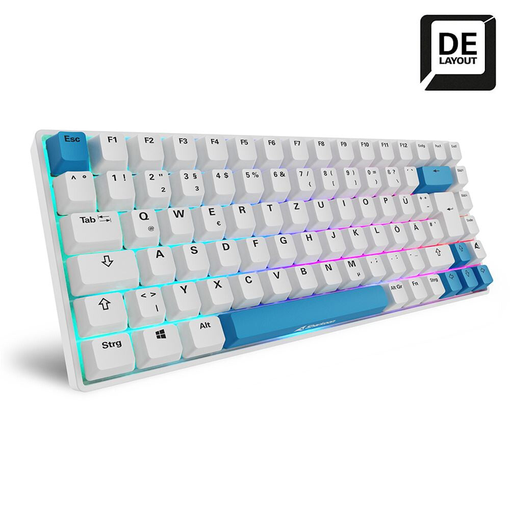 Sharkoon SKILLER SGK50 S3 PBT tangentbord Spela USB QWERTZ tyska Vit