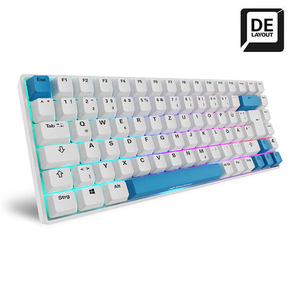 Sharkoon SKILLER SGK50 S3 PBT tangentbord Spela USB QWERTZ tyska Vit