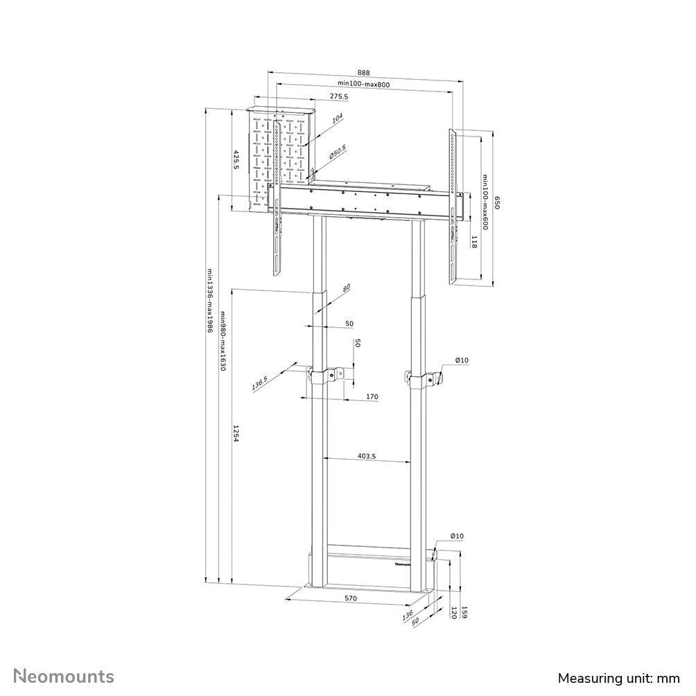 Neomounts WL55-875BL1 tv-fäste 2,54 m (100") Svart