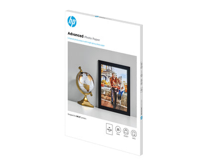 HP Advanced Photo-papper, glättat, 250 g/m2, A4 (210 x 297 mm), 25 ark