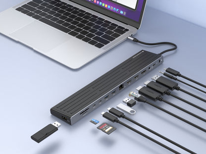Conceptronic DONN32B dockningsstationer för bärbara datorer Kabel USB 3.2 Gen 1 (3.1 Gen 1) Type-C Grå, Silver