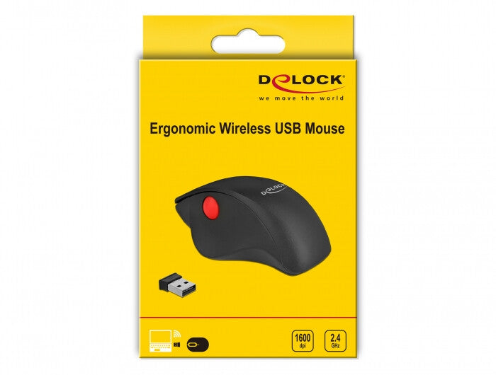 DeLOCK 12598 datormöss Kontor högerhand Bluetooth + USB Type-A 1600 DPI