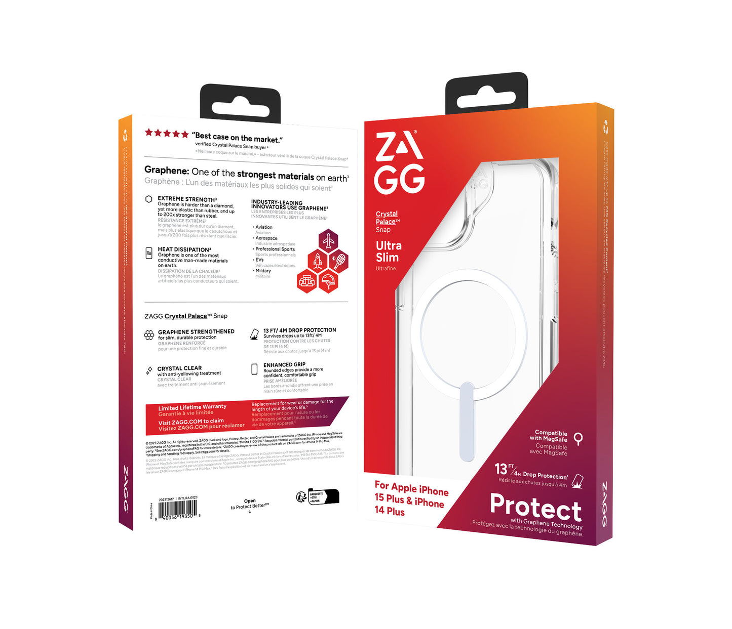 ZAGG Cases Crystal Palace Snap Apple iPhone 15 Plus/iPhone 14 Plus Clear EN/FR