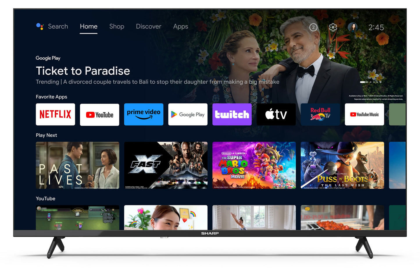 Sharp 43FH2EA TV-apparat 109,2 cm (43") Full HD Smart-TV Wi-Fi Svart
