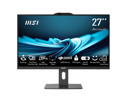 MSI Pro AP272P 14M-495EU Intel® Core™ i7 i7-14700 68,6 cm (27") 1920 x 1080 pixlar Allt-i-ett-dator 16 GB DDR5-SDRAM 1 TB SSD Windows 11 Pro Wi-Fi 6E (802.11ax) Svart