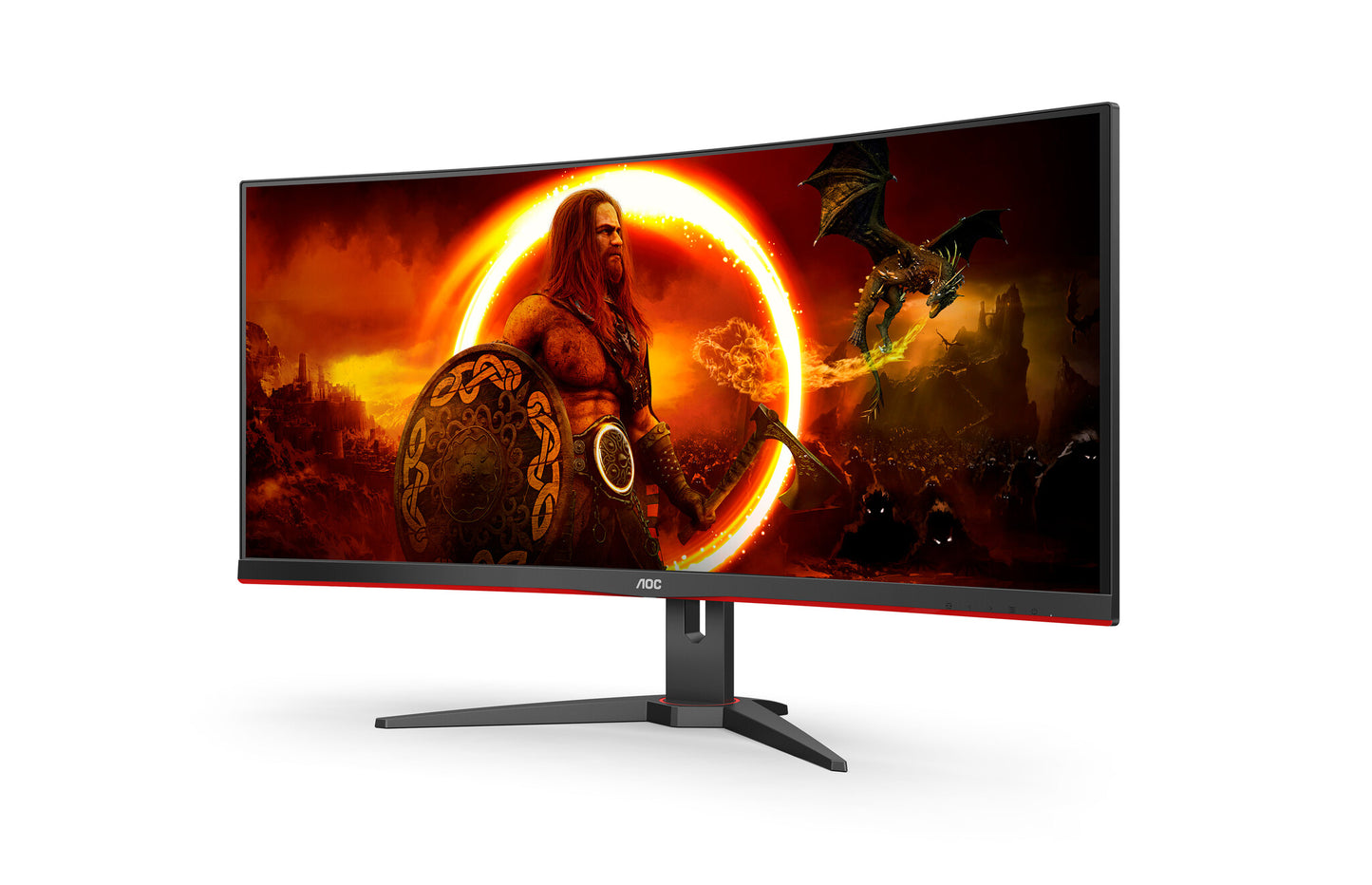 AOC G2 CU34G2XE/BK LED display 86,4 cm (34") 3440 x 1440 pixlar Wide Quad HD LCD Svart, Röd