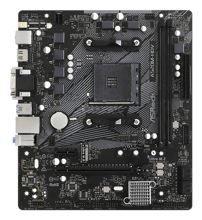 Asrock A520M-HDV Uttag AM4 micro ATX