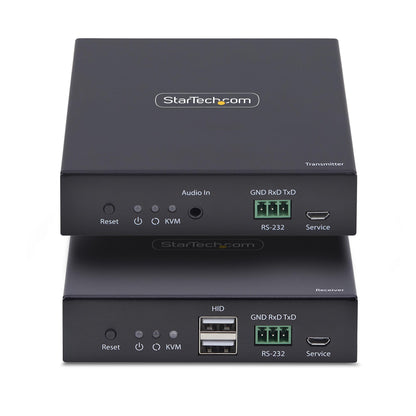 StarTech.com HDMI KVM-förlängare över IP-nätverk, 4K 60 Hz, drivrutinslös, HDMI och USB över Ethernet/CAT6, AVoIP, sändar- och mottagarsats, inklusive monteringssatser