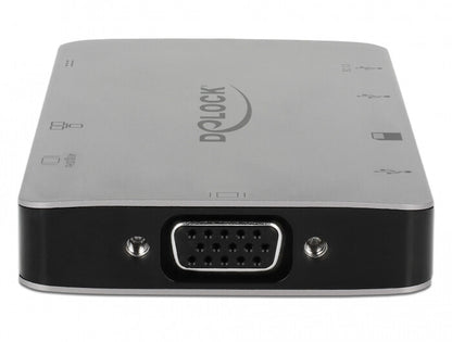 DeLOCK 87735 dockningsstationer för bärbara datorer Kabel USB 3.2 Gen 1 (3.1 Gen 1) Type-C Grå