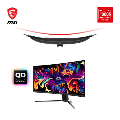 MSI MAG 341CQPDE QD-OLED platta pc-skärmar 86,4 cm (34") 3440 x 1440 pixlar UltraWide Quad HD Svart