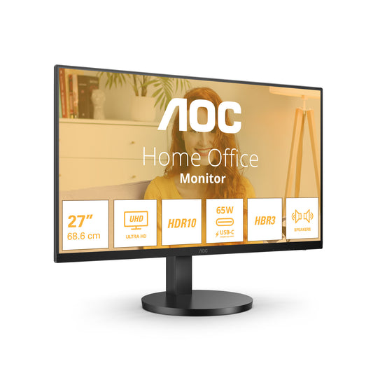 AOC B3 U27B3CF platta pc-skärmar 68,6 cm (27") 3840 x 2160 pixlar 4K Ultra HD LCD Svart