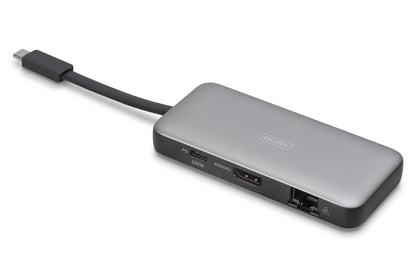 Digitus DA-70916 dockningsstationer för bärbara datorer Kabel USB 3.2 Gen 2 (3.1 Gen 2) Type-C Svart, Grå
