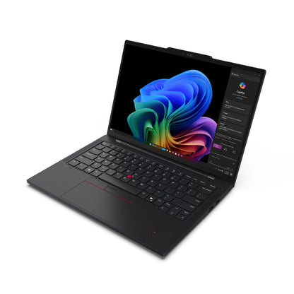 Lenovo ThinkPad T14s Gen 6 (Snapdragon) Copilot+ PC Qualcomm Snapdragon X1E-78-100 Bärbar dator 35,6 cm (14") WUXGA 32 GB LPDDR5x-SDRAM 1 TB SSD Wi-Fi 7 (802.11be) Windows 11 Pro Nordic Svart