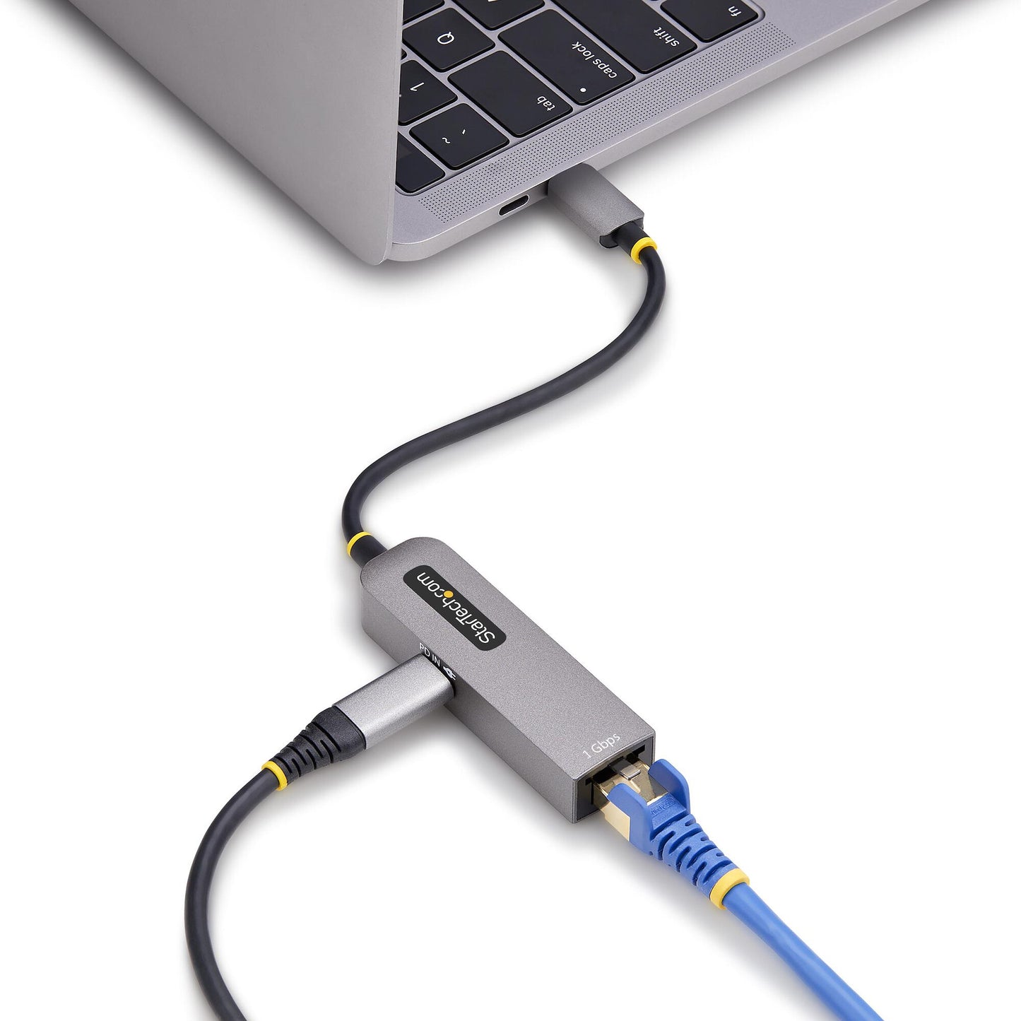 StarTech.com USB-C till Ethernet-adapter, NIC, 100 W PD Pass-Through, USB 3.0 Type-C 1 Gbps nätverksadapter med flera hastigheter, Thunderbolt-kompatibel, Windows och Mac