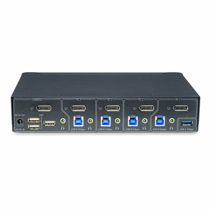 StarTech.com 4-portars DisplayPort KVM-switch, en enda 4K 60 Hz-monitor, 6x USB-portar, tryckknapps- och snabbtangentväxling, DisplayPort 1.2, OS-oberoende, TAA-kompatibel
