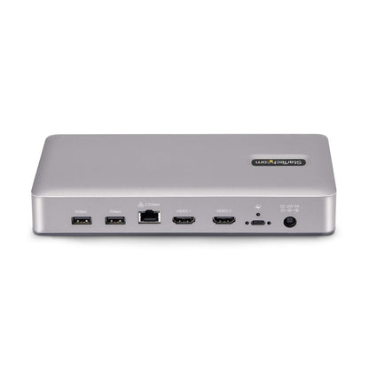 StarTech.com USB4-dockningsstation, USB-C 40 Gbps, dubbel video-HDMI, upp till 2x 4K 60 Hz 4:4:4 (RGB) eller 2x 4K 120 Hz 4:2:2, dockningsstation för flera bildskärmar, 6x USB, 2,5 GbE, 100 W PD