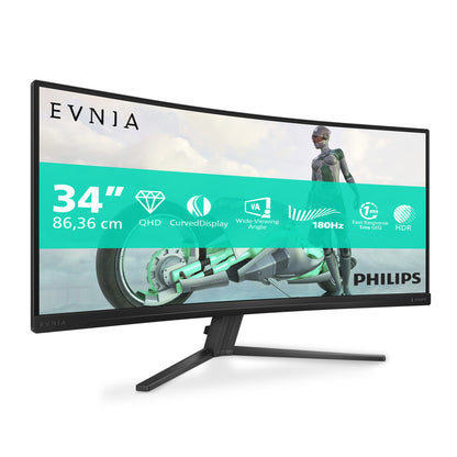 Philips Evnia 34M2C3500L/00 platta pc-skärmar 86,4 cm (34") 3440 x 1440 pixlar Wide Quad HD LCD Svart