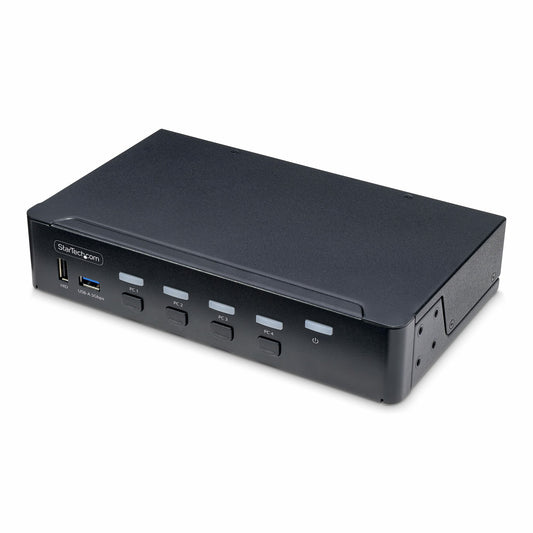 StarTech.com 4-portars DisplayPort KVM-switch, en enda 4K 60 Hz-monitor, 6x USB-portar, tryckknapps- och snabbtangentväxling, DisplayPort 1.2, OS-oberoende, TAA-kompatibel