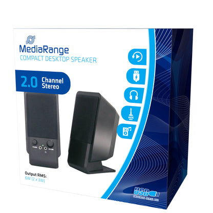 MediaRange MROS352 högtalare 1-vägs Svart Kabel 6 W