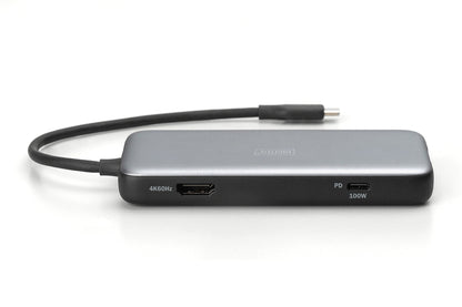 Digitus DA-70914 dockningsstationer för bärbara datorer Kabel USB 3.2 Gen 2 (3.1 Gen 2) Type-C Svart, Grå
