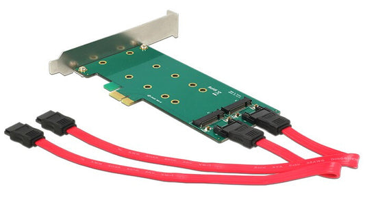 DeLOCK 2x 67-pin M.2 key B - 2x SATA 7-pin nätverkskort/adapters Intern