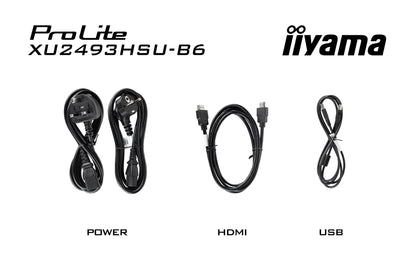 iiyama ProLite XU2493HSU-B7 platta pc-skärmar 60,5 cm (23.8") 1920 x 1080 pixlar Full HD LED Svart