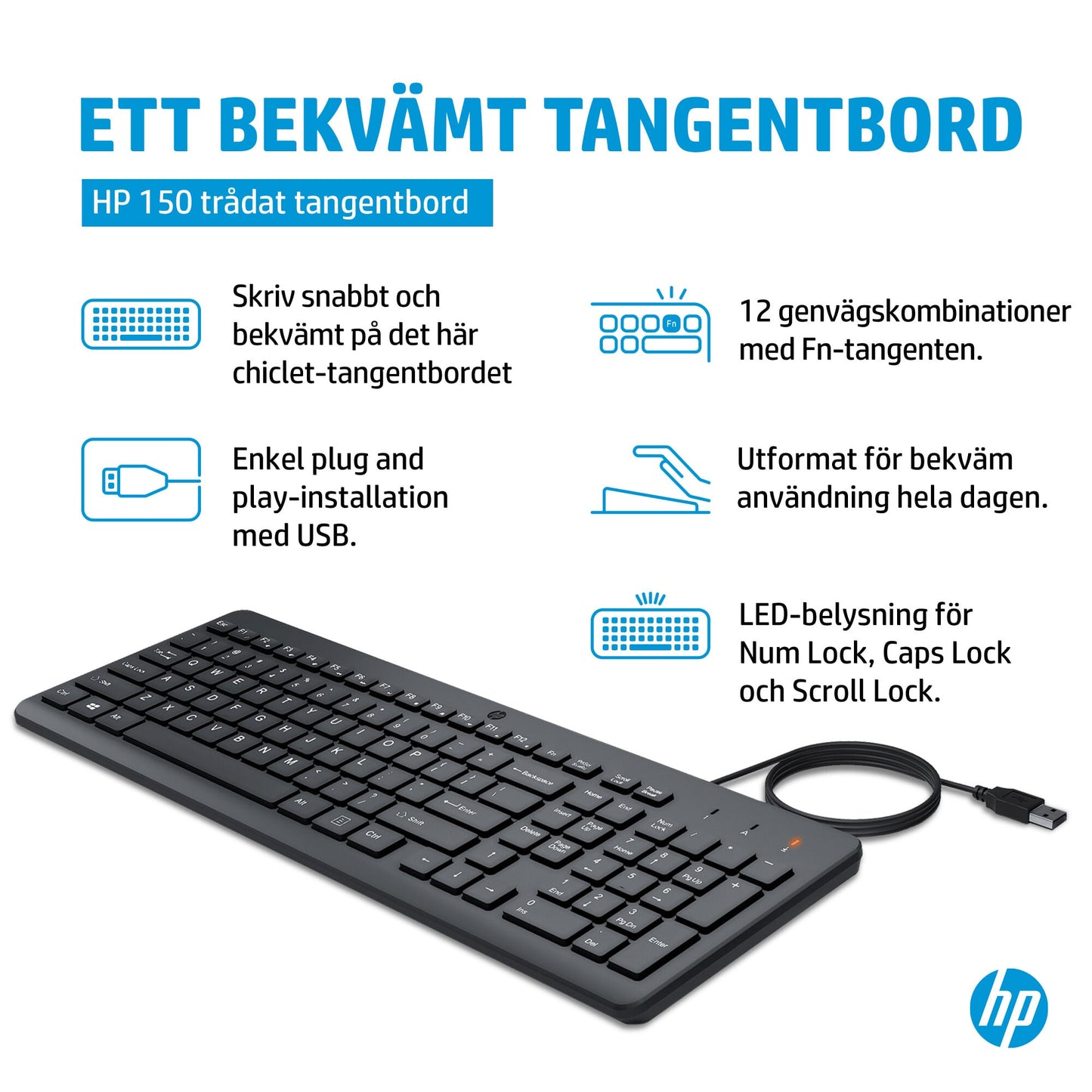 HP 150 trådat tangentbord