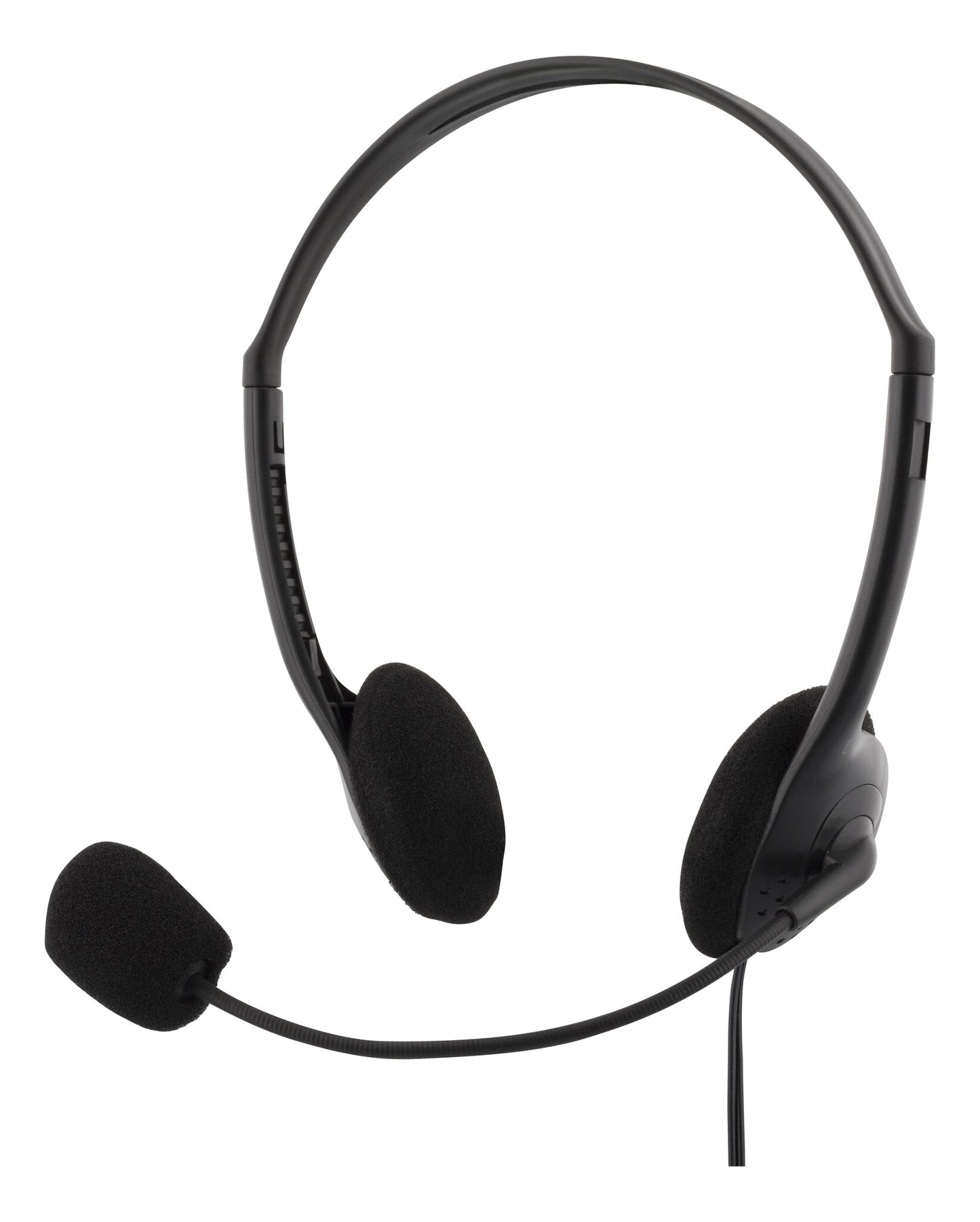 Deltaco Stereo Headset, mikrofon och volymkontroll, 2 x 3,5 mm, svart