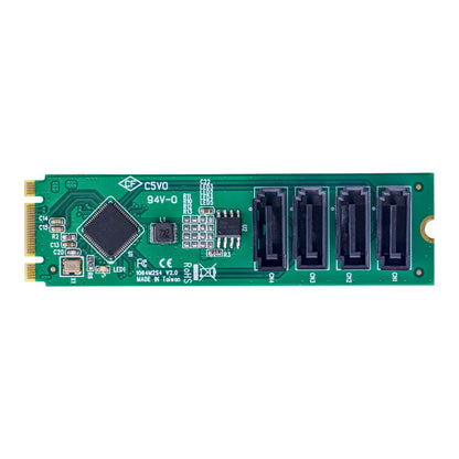 StarTech.com 4-ports M.2 till SATA-kortadapter, M.2 PCIe 3.0 till SATA HDD/SSD-expansionskort, ASM1064-chipset, M.2 NVMe till 4x HDD/SSD för Windows/macOS/Linux