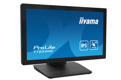 iiyama ProLite T1634MC-B1S platta pc-skärmar 39,6 cm (15.6") 1920 x 1080 pixlar Full HD LED Pekskärm Svart