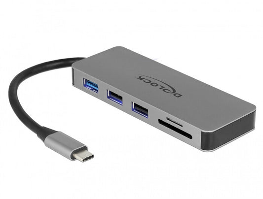 DeLOCK 87743 dockningsstationer för bärbara datorer USB 3.2 Gen 1 (3.1 Gen 1) Type-C Grå