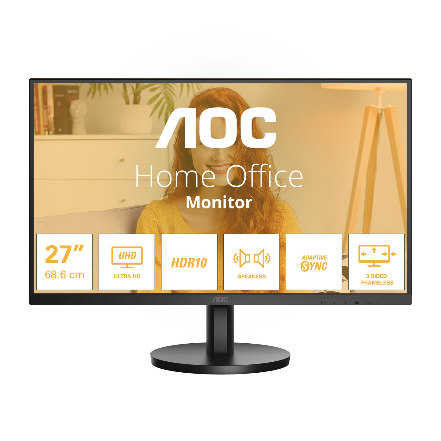 AOC B3 U27B3A platta pc-skärmar 68,6 cm (27") 3840 x 2160 pixlar 4K Ultra HD LCD Svart