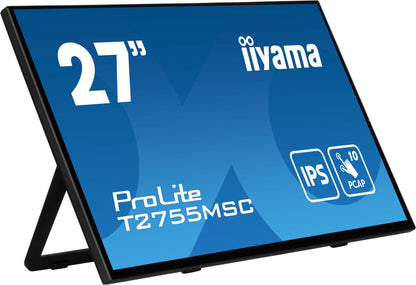 iiyama ProLite T2755MSC-B1 platta pc-skärmar 68,6 cm (27") 1920 x 1080 pixlar Full HD LED Pekskärm Bordsskiva Svart
