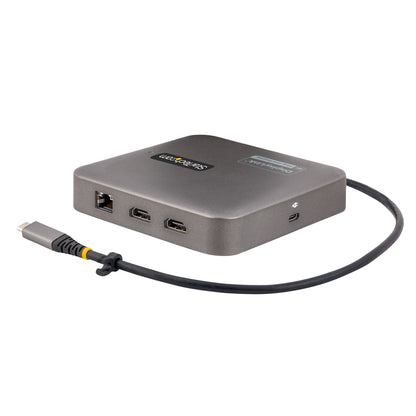 StarTech.com USB C-dockningsstation, dubbel 4K 60 Hz HDMI kompatibel med Macbook Pro (M1/M2/M3/M4) och Windows, USB-A/USB-C 10 Gbps hubb, 100 W strömförsörjning, GbE, SD, 56 cm kabel