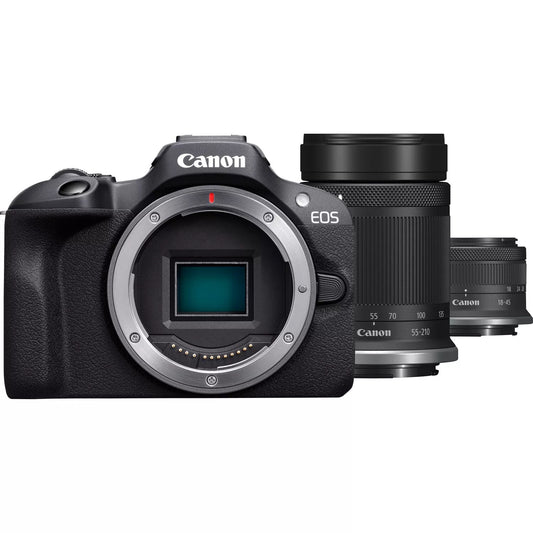 Canon EOS R100 + RF-S 18-45mm F4.5-6.3 IS STM + RF-S 55-200mm F5-7.1 IS STM Kit MILC 24,1 MP CMOS 6000 x 4000 pixlar Svart