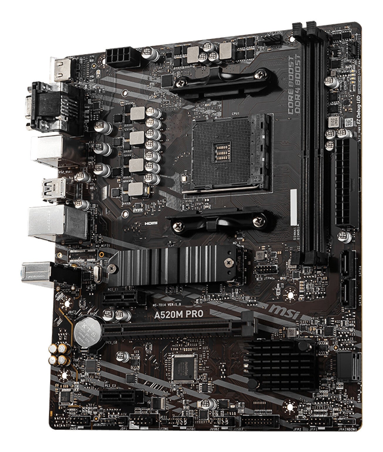 MSI A520M PRO moderkort AMD A520 Uttag AM4 micro ATX