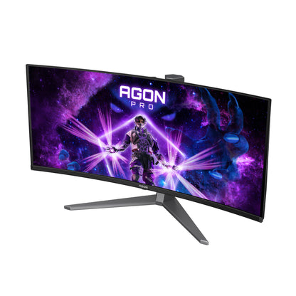 AOC AGON PRO AG346UCD platta pc-skärmar 86,4 cm (34") 3440 x 1440 pixlar Wide Quad HD QD-OLED Svart, Grå