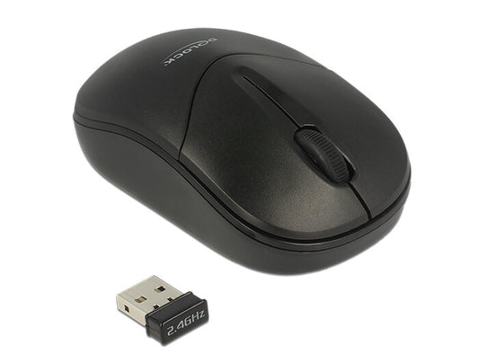 DeLOCK 12494 datormöss Resor Ambidextrous RF Trådlös Optisk 1000 DPI