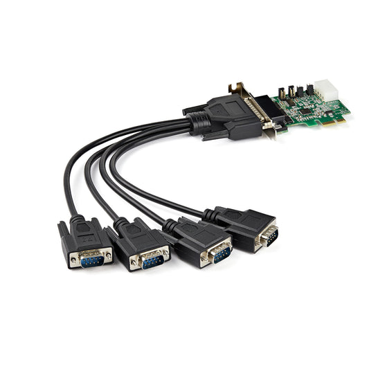 StarTech.com PCI Express RS232 seriell kortadapter med 4 portar - 16950 UART - Lågprofil