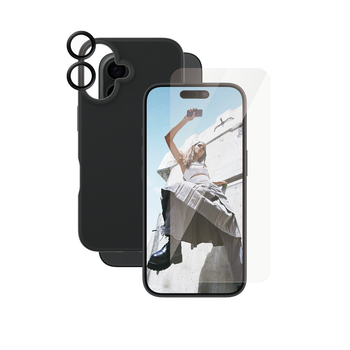 PanzerGlass CARE by ® Fashion 3-in-1 Bundle iPhone 16 mobiltelefonfodral Omslag Transparent