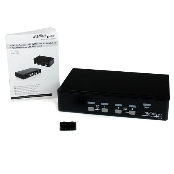 StarTech.com Professionell VGA USB KVM-switch med 4 portar och hubb