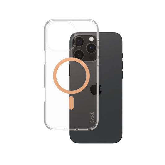 PanzerGlass CARE by ® Flagship Case Transparent Urban Combat w. Peachy MagSafe iPhone 16 Pro Max mobiltelefonfodral Omslag